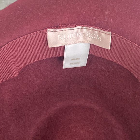 Nordstrom Wool Felt Fedora Maroon Hat - Picture 9 of 10